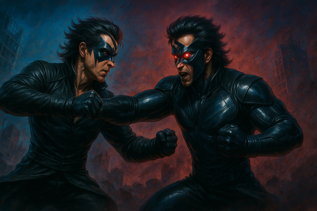 Fighting Scene of Krrish 4, Krrish two sides face off. Krrish 4
